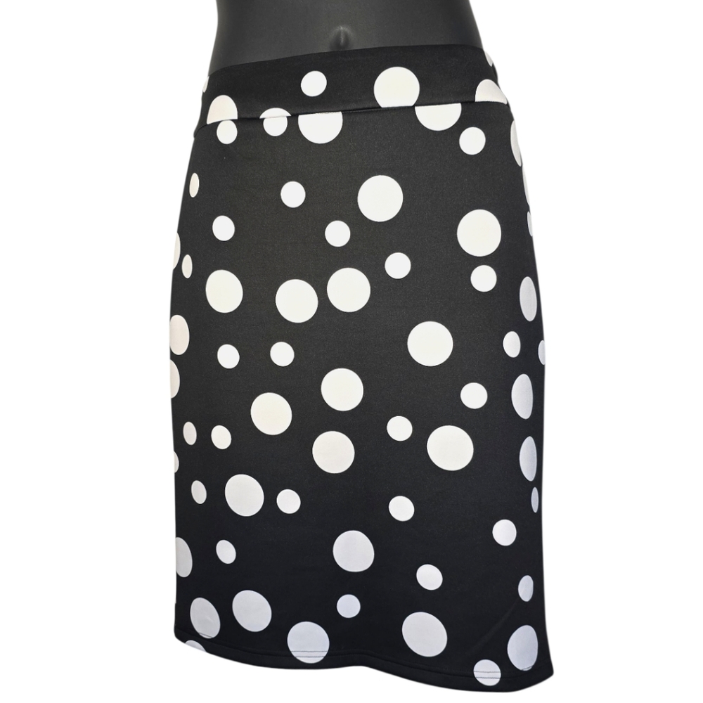 New! Ashley Stewart Black and White Polka Dot A-Line Skirt - 14/16
